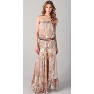 Haute Hippie Boho Strapless Maxi Dress